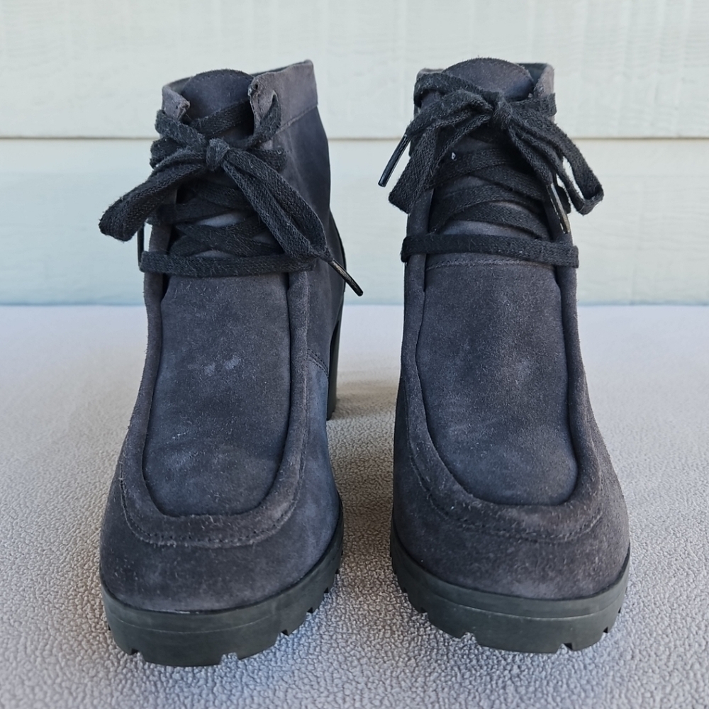 Timberland Allington Chukka Womens SZ 8 Heeled Bootie Chunky Ankle Grey A1HMF - Picture 6 of 12